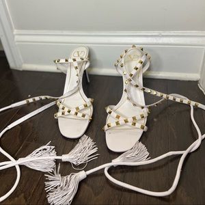 Lace up White Valentino heels